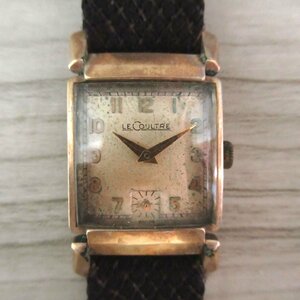 ジャンク品 ヴィンテージ LECOULTRE ルクルト / ジャガールクルト 10KT GOLD FILLED スクエアタンク 手巻き式 ウォッチ 腕時計 C1101