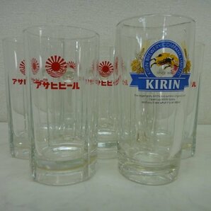 6835●昭和レトロ アサヒビール ビールジョッキ6セット 当時物 美品 おまけ有● の画像2