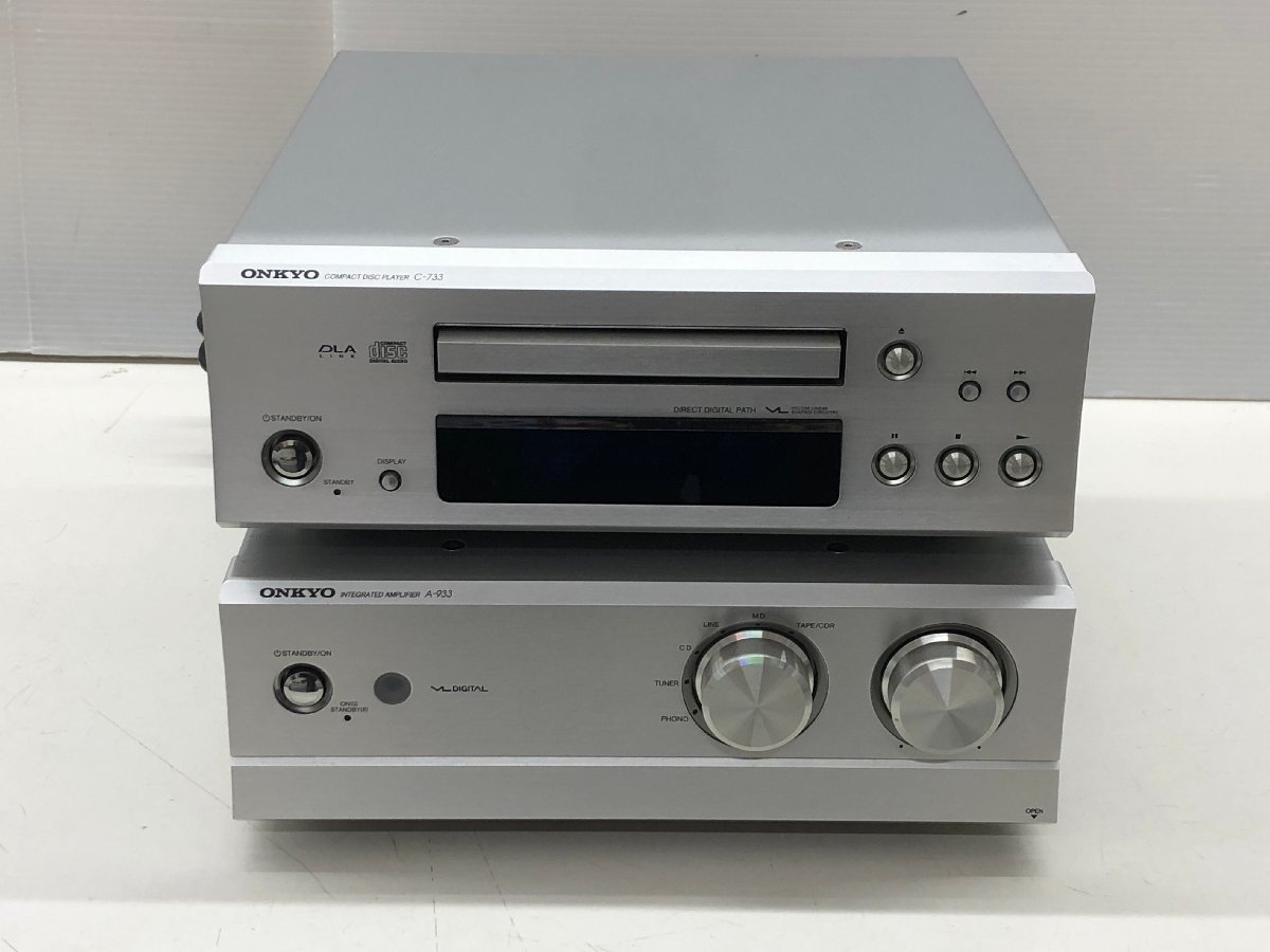 安い CDプレーヤーC-733 ONKYO オンキョー プリメインアンプA-933