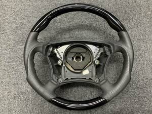  Mercedes * Benz W220 gun grip steering gear steering wheel piano black beautiful goods 