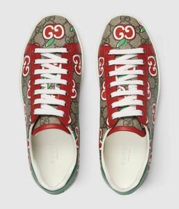  new goods unused!GUCCI Gucci GG Apple print lady's Ace 38
