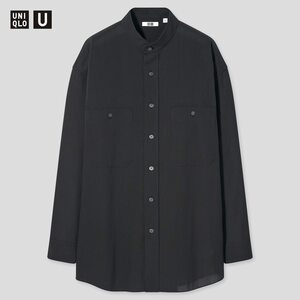 新品 ４枚セット売り 完売 UNIQLO U ユニクロ バンドカラー ノーカラー ワイドフィット スタンドカラーシャツ ピンクブラウン ブラック M