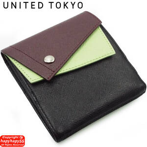 WEB ограниченный товар #UNITED TOKYO кожа двойной бумажник octa прекрасный товар * Mini бумажник книга@ кожа type вдавлено . кожа united Tokyo ячейка для монет 