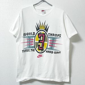 ■激レア■90s USA製 NIKE WORLD CHAMPS Tシャツ L ナイキ NBA raptee raptees ビンテージ