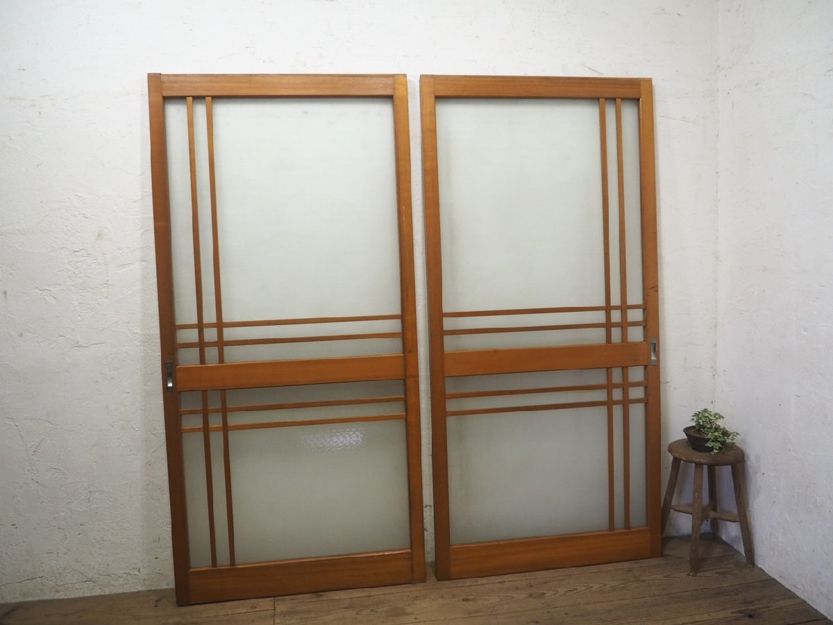 タA0179◇【H176,5cm×W87cm】×2枚◇素敵なデザインのレトロな古い木製