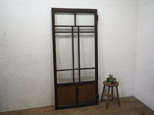 taG0895*[H167,5cm×W76cm]* antique *.... glass. old wooden door * fittings wave glass door gate old Japanese-style house Cafe Taisho romance retro L under 