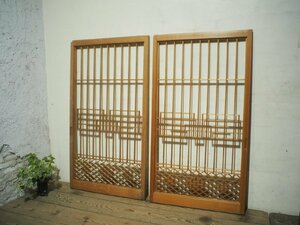 taH0118*(1)[H123cm×W67cm]×2 sheets * wonderful collection . skill. small ... shoji door * fittings sliding door sash paper . door old Japanese-style house interior used housing reform K under 