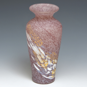 岩田ガラス 岩田久利『華陽』金彩 花瓶 フラワーベース 高さ23.5㎝ 花器 花入 花生 華道具 硝子 工芸ガラス / 岩田籐七　z4178o