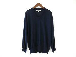 ☆エンフォルドENFOLD☆ニット☆長袖☆NAVY☆ウール素材☆38(M)☆Vネック☆ゆったりスタイル☆美品☆