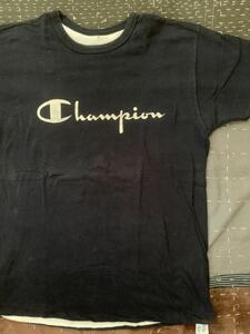 80s チャンピオン リバーシブル Tシャツ NAVY WHITE 紺 白 リバT vintage USA製 アメリカ製 champion ロゴ