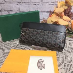 GOYARD ゴヤール ラウンドファスナー コーティングキャンバス ブラック