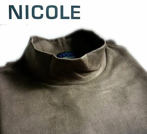 新作長袖9790円【46M】NICOLE CLUB FOR MENニコル ★モックネック/ライトスエードストレッチポンチgz