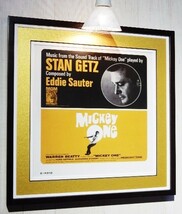 スタン・ゲッツ/Jazz Soundtrack Album Classic/レコジャケ ポスター 額入り/Stan Getz/Mickey One/ウォーレンベイティ/ガンボアート_画像1