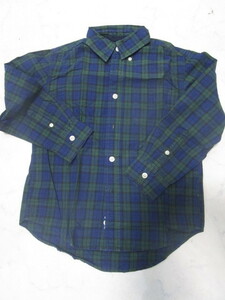 Authentic GAP Brand 子供用チェックシャツ　　120サイズ　緑×青チェック