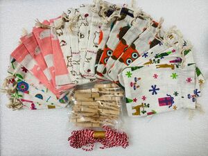 クリスマス 巾着袋 麻袋 ２０枚 お菓子バッグ お菓子入れ キッズ プレゼント 