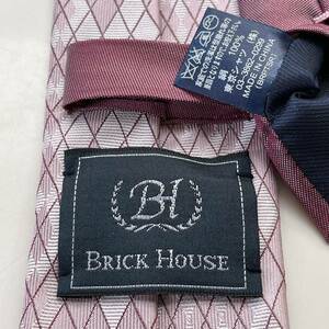 BRICK HOUSE by TOKYO SHIRT（ブリックハウス） ピンクチェックネクタイ