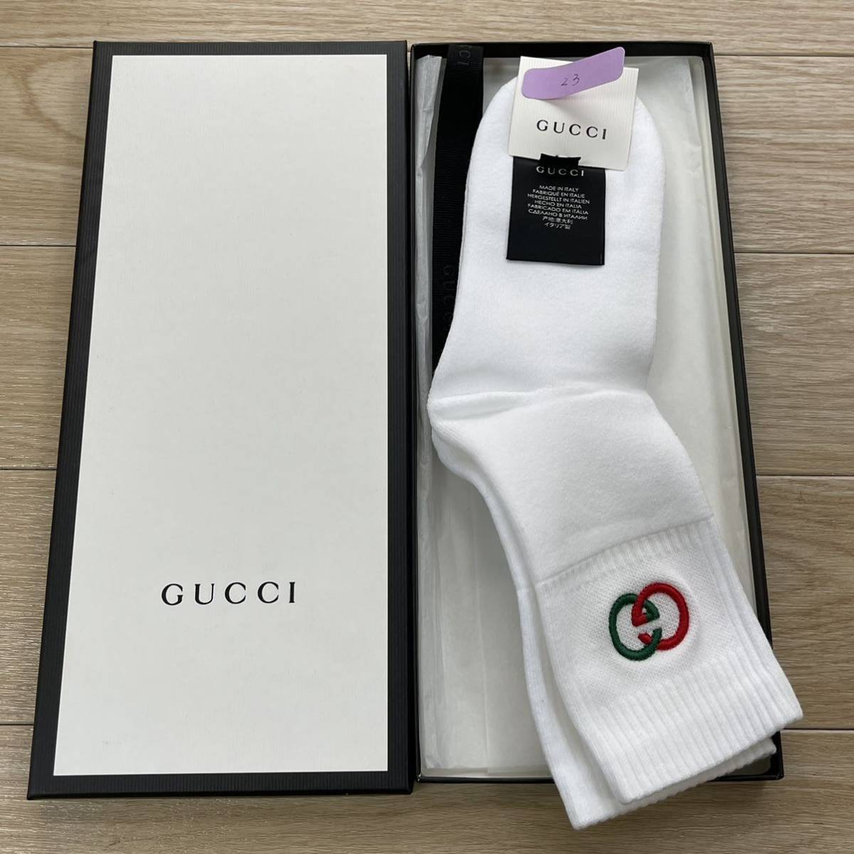 GUCCI グッチ 靴下 ソックス キッズ ジュニア 未使用 aq6378 2022新作