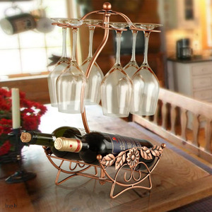  Vintage wine rack retro bottle holder wine glass bronze wine holder wine stand wine shelves present gift 
