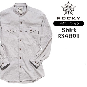 【未使用】ROCKY ロッキー スタンドシャツ サンドグレー Sサイズ 綿100% RS4601 