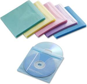  Sanwa Direct CD*DVD for non-woven case both sides storage 100 sheets 5 color Mix index card attaching 200-FCD008MX