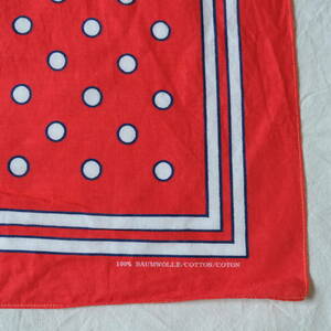  dead stock [ Europe Vintage ] cotton dodo pattern bandana / red white navy red white navy blue series / France Work 