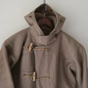 40s[ England army Vintage ] Royal navy wool duffle coat the first period / khaki beige group / size 2 / military UK britain army 