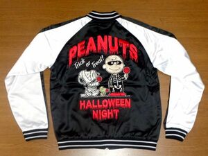 LOW BLOW KNUCKLE PEANUTS コラボ スカジャン スヌーピー[黒Lサイズ]ロー ブロー ナックル SNOOPY 598415/チャーリー ブラウン HALLOWEEN 