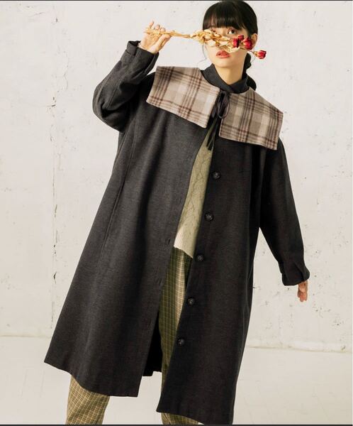 マルチウェイリバーシブルビッグカラー付きコート 秋服 冬服 mikke ロングコート 韓国ファッション