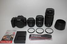 キャノン CANON EOS Kiss X10i一眼レフカメラ Canon EF50mm F1.8 II　Canon EF-S/18-55㎜ 1:4-5.6 IS STM CanonEF-S/55-250㎜IS　STM ☆143_画像1
