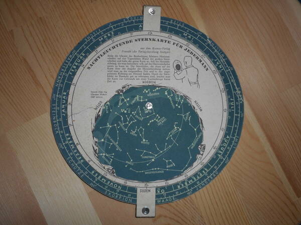 アンティーク、1960年頃『フランク社星座早見盤』天球図、天文暦学書、星図、宇宙、Astronomy, Star map, Planisphere, Celestial atlas