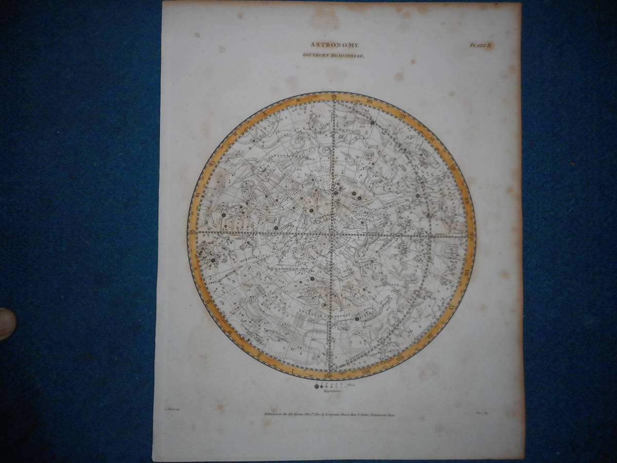 アンティーク 天球図 天文 Astronomy星座早見盤 天体観測1854年ドイツ 
