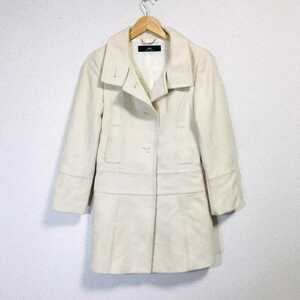 H1120dL made in Japan {INED Ined } size 11 M~L rank wool coat white lady's outer autumn winter Anne gola. jacket simple 