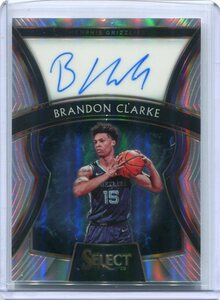 2019-20 Panini Select Brandon Clarke RC Auto Silver prizm 直筆サイン149枚限定 ブランドンクラーク グリズリーズ