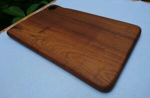 B品 高樹齢 天然 ミャンマー チーク 国内仕上23mm厚 一枚板 無垢 カッティング ボード プレート 木製 敷板 Teak Cutting board 1304g