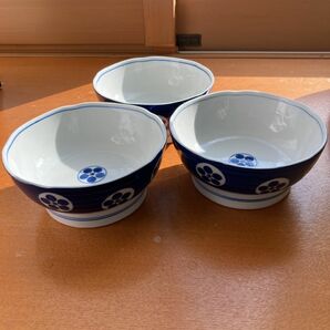 和食器　陶器　深皿　鉢　高台　ボウル　3個　昭和レトロ