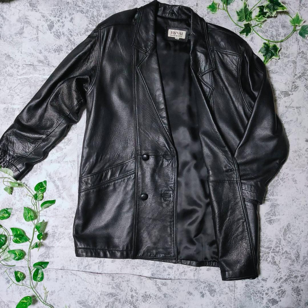 美品 Calvin Klein 本羊革テーラードジャケット グリーン