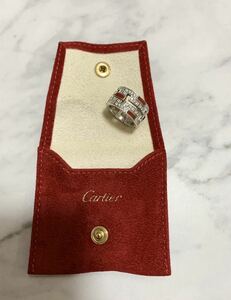 完売カルティエのレア物サンゴダイヤ指輪9号正規品