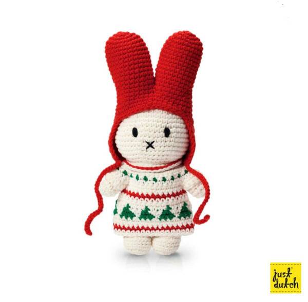 ミッフィーmiffy【クリスマス・帽子・ワンピース】ジャストダッチあみぐるみ　オランダ