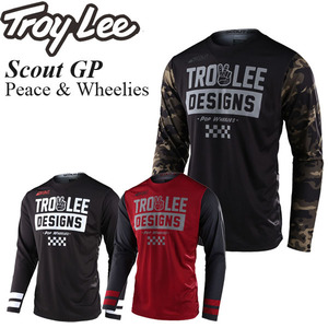 【在庫調整期間限定特価】 Troy Lee オフロードジャージ Scout GP Peace & Wheelies ブラック/2XL