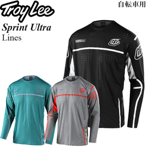 【在庫調整期間限定特価】 Troy Lee ジャージ 長袖 自転車用 Sprint Ultra Lines ブラックホワイト/XL