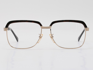 grande dame 宮本眼鏡 サーモントブロー ゴールド 鼈甲柄 ヴィンテージ 大きいサイズのメガネ 200