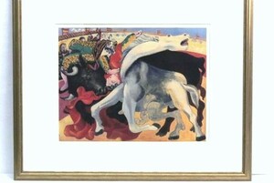PABLO PICASSO(ピカソ) 闘牛士の死 額装 複製絵画 65cmx82cm 632/5000 827705AA438DP, 美術品, 絵画, その他