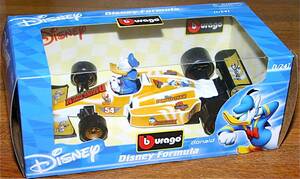 ブラーゴ 1/24 ディズニー フォーミュラ ドナルドダック イエロー Bburago F1 Disney Donald Duck