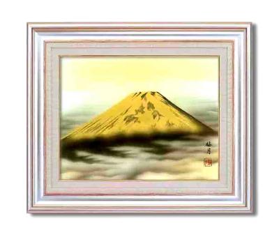 ■■■Nuevo, pintado a mano, Seizan Kuzuya (Baigetsu) Pintura japonesa Fuji dorado ■■■, Cuadro, pintura japonesa, Paisaje, viento y luna