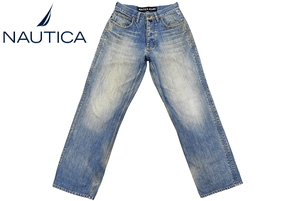 J7729★NAUTICA JEANS ノーティカジーンズ★正規品 ヴィンテージウォッシュ加工デニム ボタンフライ ストレート ジーンズ W29