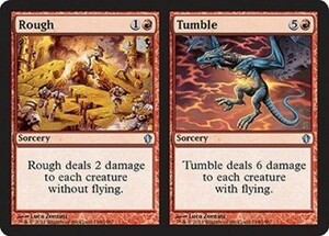 え赤 乱暴+転落 1枚（4枚在庫s 英 良品 C13）/Rough+Tumble（MTG /統率者(2013年版)/Commander 2013/）