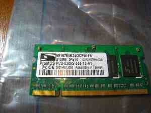ProMOS Note for PC2-5300S 512M DDR2-667 CL5