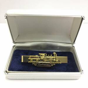 [ tiepin ] steam locomotiv monte zmaMontezuma 1/10 10K 1-20-12K GF Denver * and * rio grande Gold . car gold color 