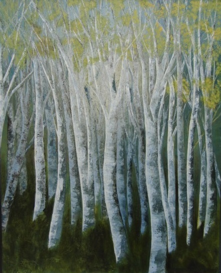 National Art Association Haruyoshi Tada, White Birch A, Extra large oil painting, F100: 162, 0×130, 3cm, Luxury, oil, Unique item, Autographed and guaranteed to be authentic, Painting, Oil painting, Nature, Landscape painting