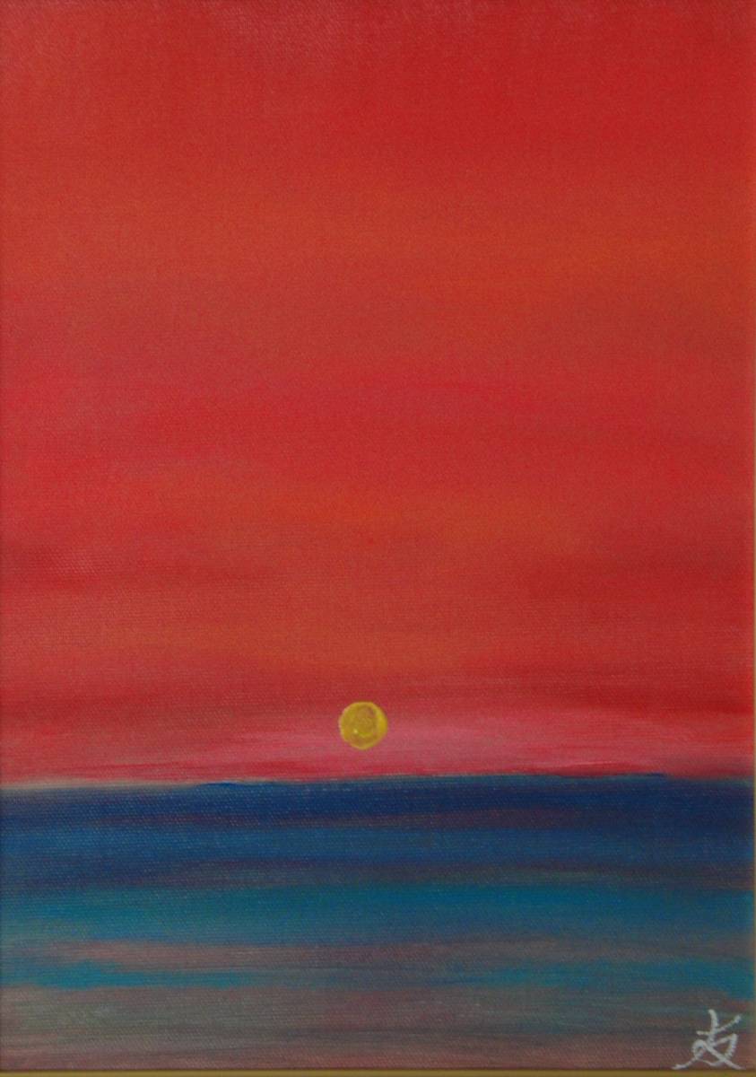 National Art Association TOMOYUKI Tomoyuki, Sunset, Oil painting, F4:33, 4cm×24, 3cm, One-of-a-kind oil painting, New high-quality oil painting with frame, Autographed and guaranteed to be authentic, Painting, Oil painting, Nature, Landscape painting